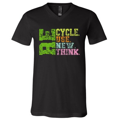 Recycle Reuse Renew Rethink Crisis Environmental Activism V-Neck T-Shirt