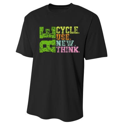 Recycle Reuse Renew Rethink Crisis Environmental Activism Performance Sprint T-Shirt