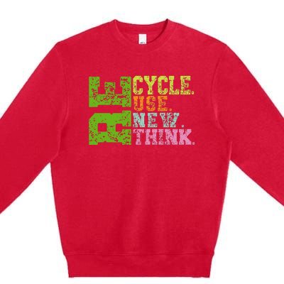 Recycle Reuse Renew Rethink Crisis Environmental Activism Premium Crewneck Sweatshirt