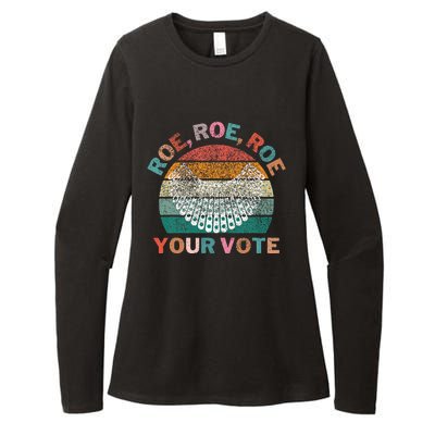 Retro Roe Roe Roe Your Vote Womens CVC Long Sleeve Shirt