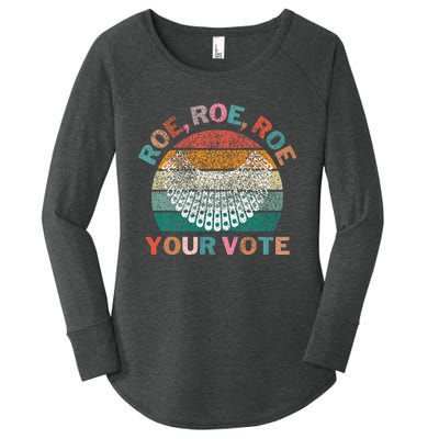 Retro Roe Roe Roe Your Vote Women's Perfect Tri Tunic Long Sleeve Shirt