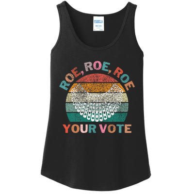 Retro Roe Roe Roe Your Vote Ladies Essential Tank