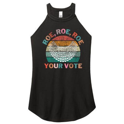 Retro Roe Roe Roe Your Vote Women’s Perfect Tri Rocker Tank