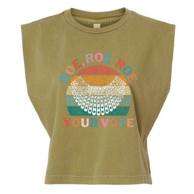 Retro Roe Roe Roe Your Vote Garment-Dyed Women's Muscle Tee