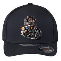 Rockabilly Rats Riding A Bike Flexfit Unipanel Trucker Cap