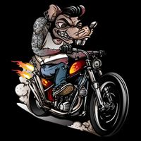 Rockabilly Rats Riding A Bike Cooling Performance Crew T-Shirt