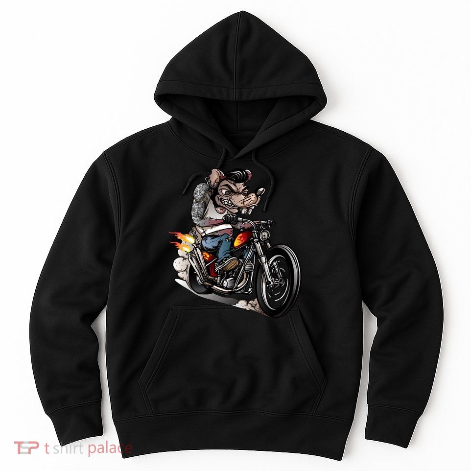 Rockabilly Rats Riding A Bike Hoodie