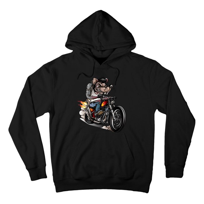 Rockabilly Rats Riding A Bike Hoodie