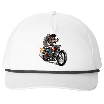 Rockabilly Rats Riding A Bike Snapback Five-Panel Rope Hat