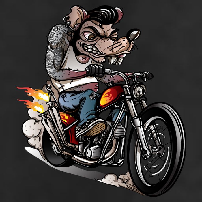 Rockabilly Rats Riding A Bike Adult Drive Performance Visor