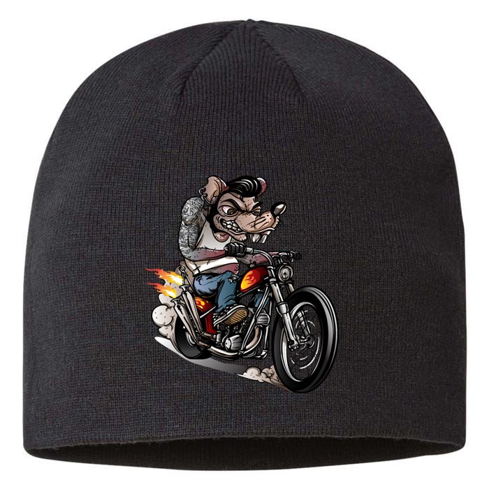 Rockabilly Rats Riding A Bike Sustainable Beanie