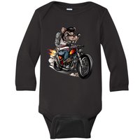 Rockabilly Rats Riding A Bike Baby Long Sleeve Bodysuit