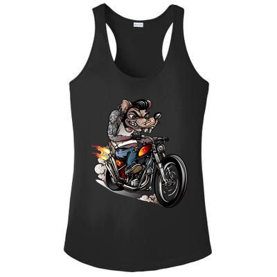 Rockabilly Rats Riding A Bike Ladies PosiCharge Competitor Racerback Tank