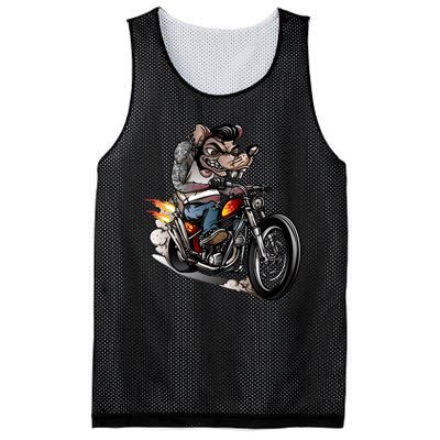 Rockabilly Rats Riding A Bike Mesh Reversible Basketball Jersey Tank