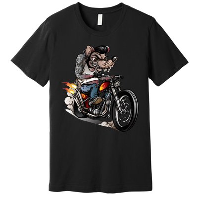 Rockabilly Rats Riding A Bike Premium T-Shirt