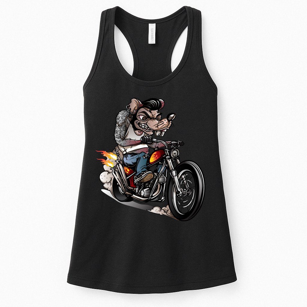 Rockabilly Rats Riding A Bike Womens Tank Top