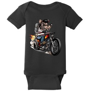 Rockabilly Rats Riding A Bike Baby Bodysuit