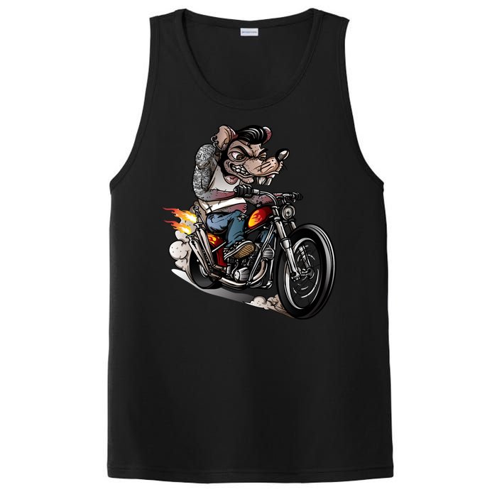 Rockabilly Rats Riding A Bike PosiCharge Competitor Tank