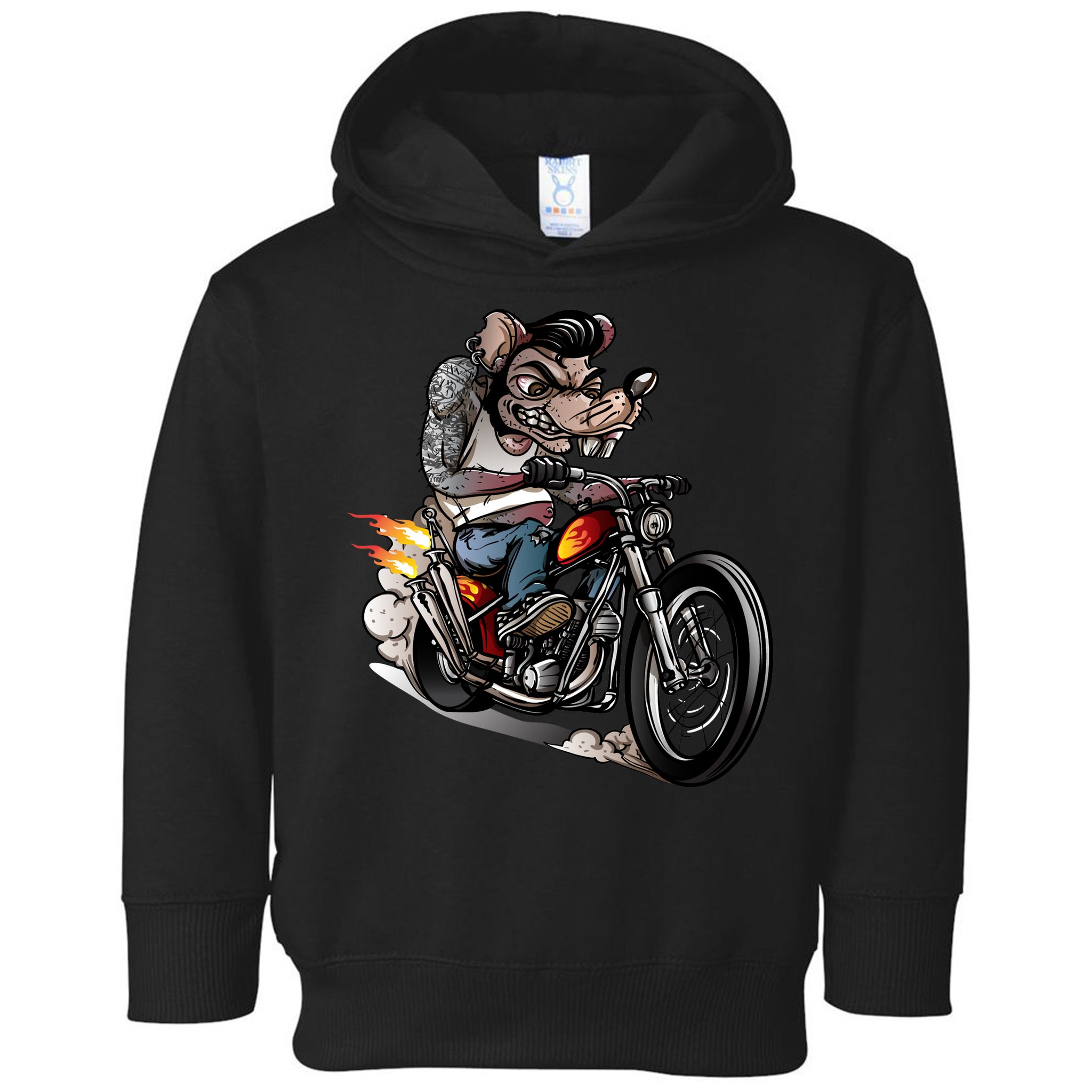 Rockabilly Rats Riding A Bike Toddler Hoodie