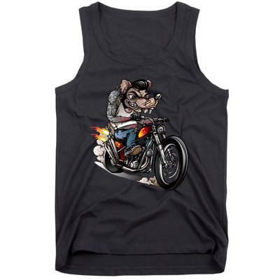 Rockabilly Rats Riding A Bike Tank Top