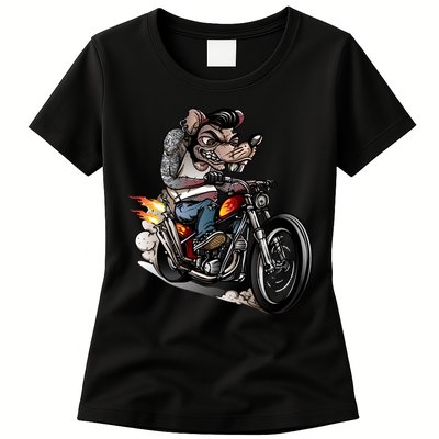 Rockabilly Rats Riding A Bike Womens T-Shirt