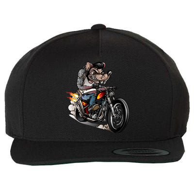 Rockabilly Rats Riding A Bike Wool Snapback Cap