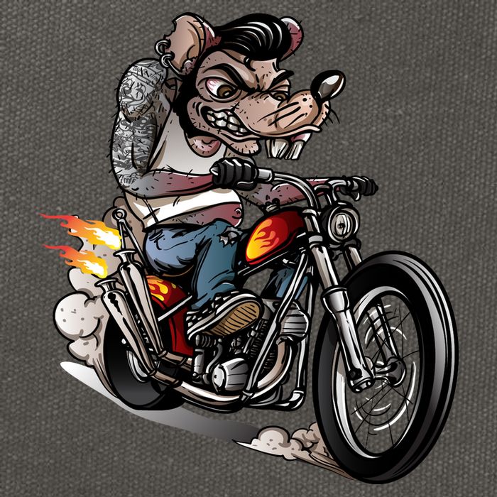 Rockabilly Rats Riding A Bike Cotton Canvas Backpack