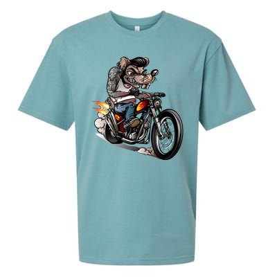 Rockabilly Rats Riding A Bike Sueded Cloud Jersey T-Shirt