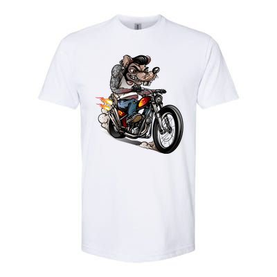 Rockabilly Rats Riding A Bike Softstyle CVC T-Shirt