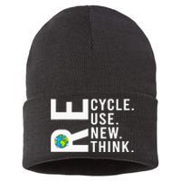 Recycle Reuse Renew Rethink Earth Day Environmental Activism Sustainable Knit Beanie