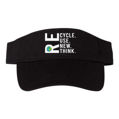 Recycle Reuse Renew Rethink Earth Day Environmental Activism Valucap Bio-Washed Visor