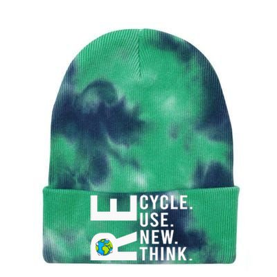 Recycle Reuse Renew Rethink Earth Day Environmental Activism Tie Dye 12in Knit Beanie