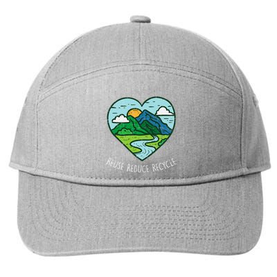 Reuse Reduce Recycle Earth Day Environmentalist Gift 7-Panel Snapback Hat