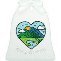 Reuse Reduce Recycle Earth Day Environmentalist Gift Ceramic Bell Ornament