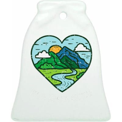 Reuse Reduce Recycle Earth Day Environmentalist Gift Ceramic Bell Ornament