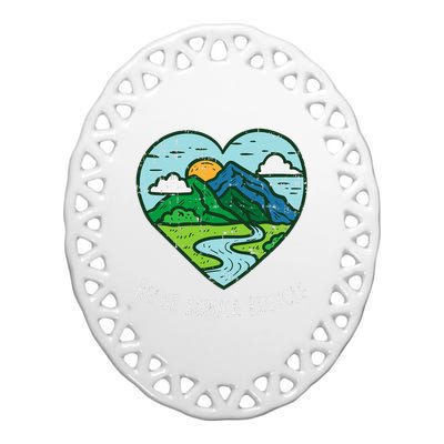 Reuse Reduce Recycle Earth Day Environmentalist Gift Ceramic Oval Ornament