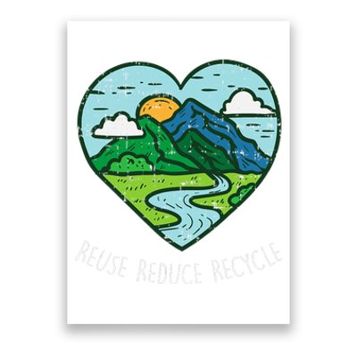 Reuse Reduce Recycle Earth Day Environmentalist Gift Poster