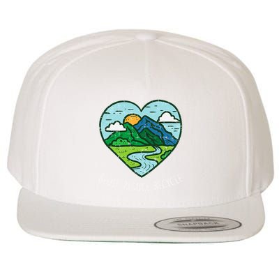 Reuse Reduce Recycle Earth Day Environmentalist Gift Wool Snapback Cap
