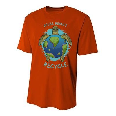 Reduce Reuse Recycle Earth Day Sea Turtle Gift Performance Sprint T-Shirt