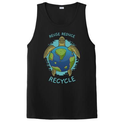 Reduce Reuse Recycle Earth Day Sea Turtle Gift PosiCharge Competitor Tank