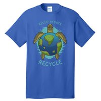 Reduce Reuse Recycle Earth Day Sea Turtle Gift Tall T-Shirt