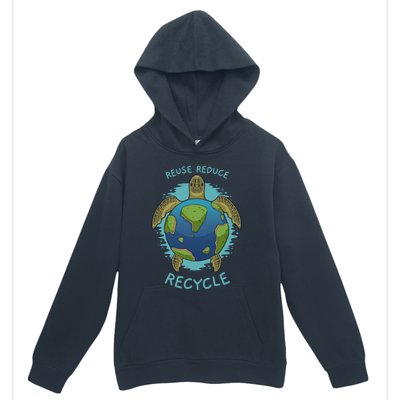 Reduce Reuse Recycle Earth Day Sea Turtle Gift Urban Pullover Hoodie