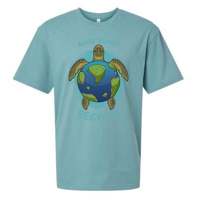 Reduce Reuse Recycle Earth Day Sea Turtle Gift Sueded Cloud Jersey T-Shirt