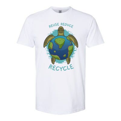 Reduce Reuse Recycle Earth Day Sea Turtle Gift Softstyle CVC T-Shirt