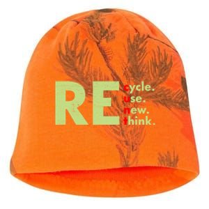 Recycle Reuse Renew Rethink Crisis Environmental Activism Kati - Camo Knit Beanie