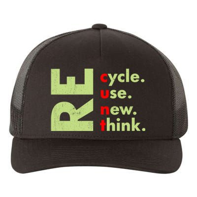 Recycle Reuse Renew Rethink Crisis Environmental Activism Yupoong Adult 5-Panel Trucker Hat