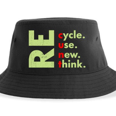 Recycle Reuse Renew Rethink Crisis Environmental Activism Sustainable Bucket Hat