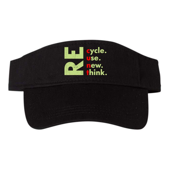 Recycle Reuse Renew Rethink Crisis Environmental Activism Valucap Bio-Washed Visor