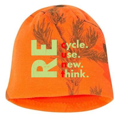 Recycle Reuse Renew Rethink Crisis Environmental Activism Kati - Camo Knit Beanie