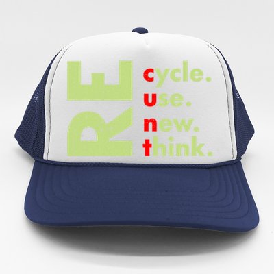 Recycle Reuse Renew Rethink Crisis Environmental Activism Trucker Hat